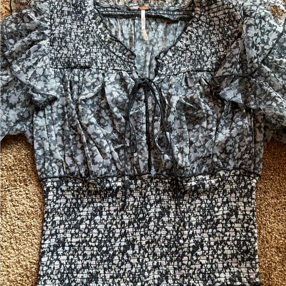 Free People Beatrice Top In Black Combo - S - Picture 4 of 6